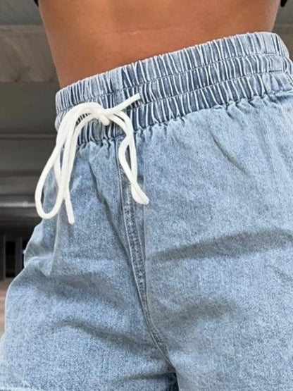 Brianna High Waist Denim Shorts