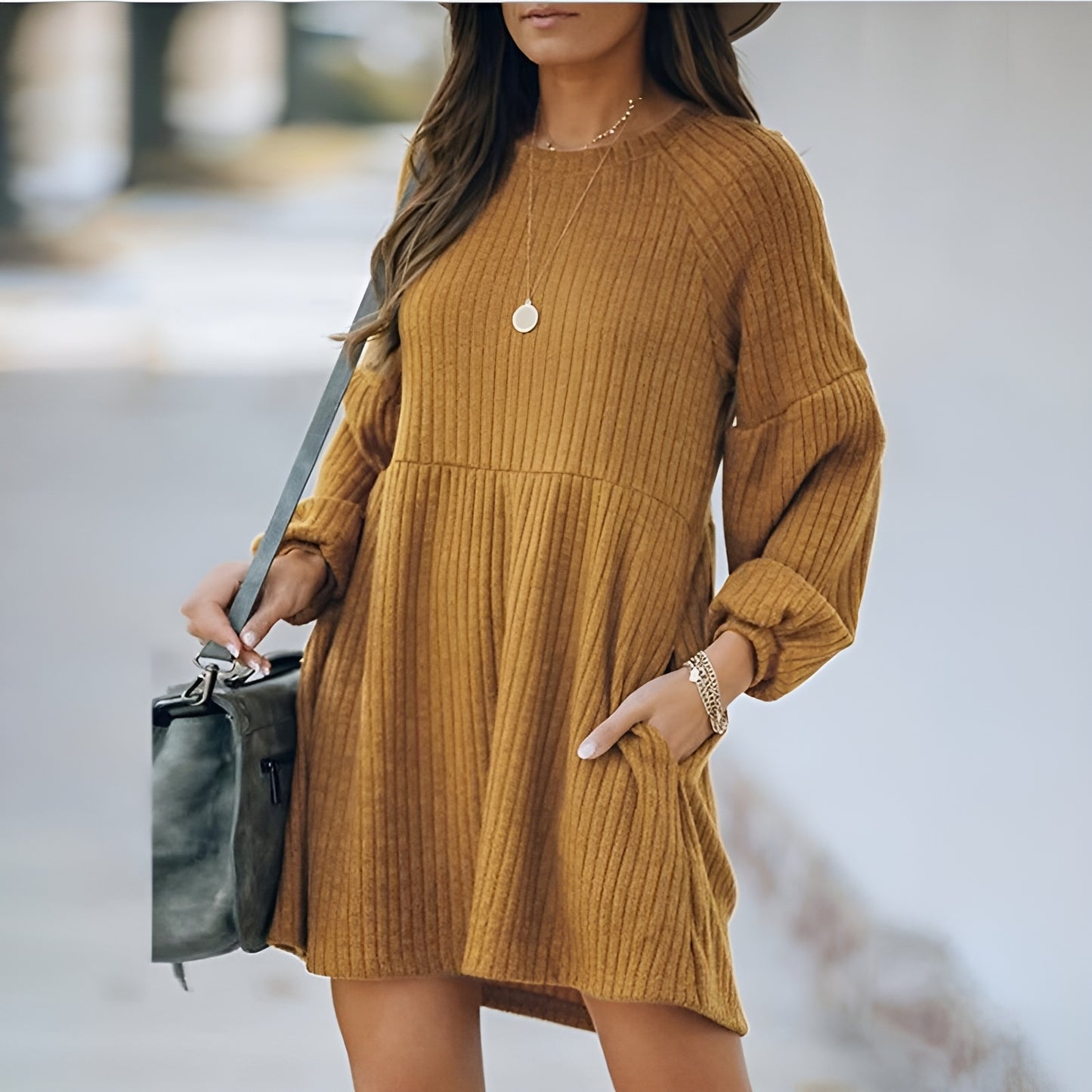 Aurora Long Sleeve Mini Dress